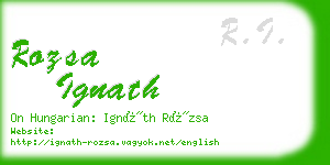 rozsa ignath business card